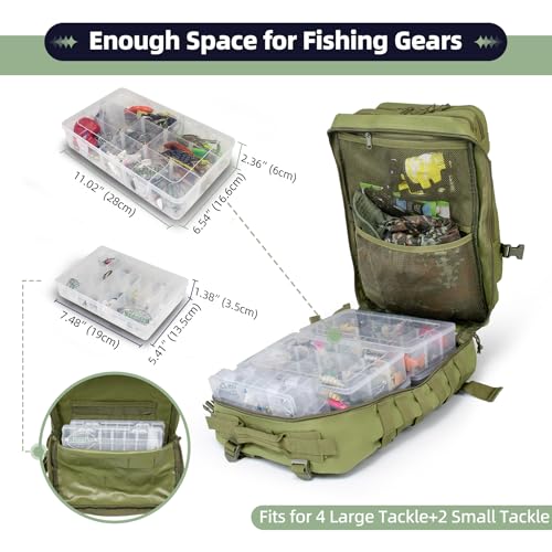 Large Fishing Tackle Backpack 45l