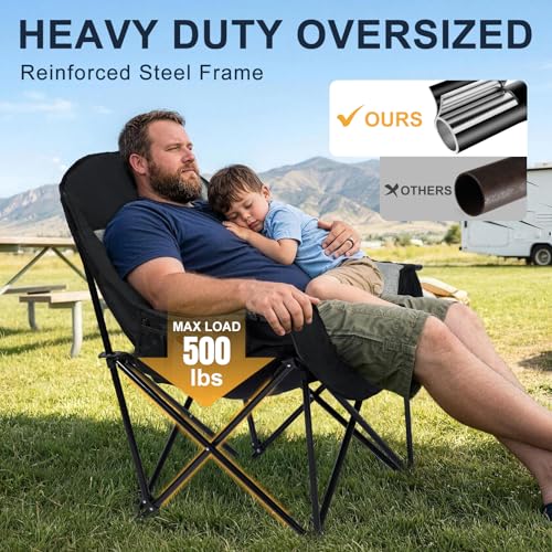 Oversized Camping Chair for Adults (Grey)