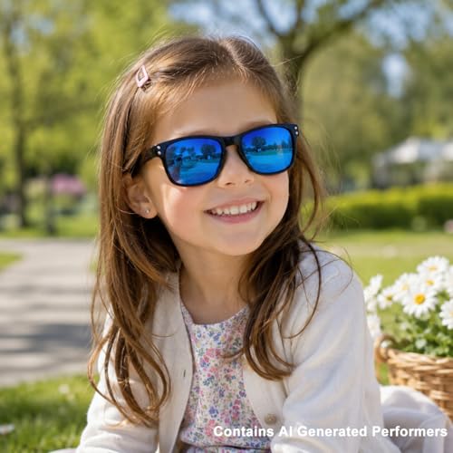 3 Pack Kids Sunglasses Polarized UV Protection Shades for Boys and Girls (A07-blackblue+whiteblue+blackgreen)