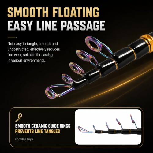 Telescoping Fishing Rod and Reel Combo Spinning Reel Starter Kit with Fish Lip Gripper Plier and Travel Bag