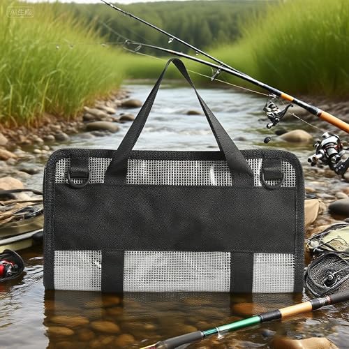 Fishing Lure Stroage Bag Covenient 6 Pocket Large Capacity PVC Heavy Duty Protective Cover Durable Fishing Bag for all Fishing Bait Trolling Fishing Lure Wraps Box for Saltwater (White / 1pc)