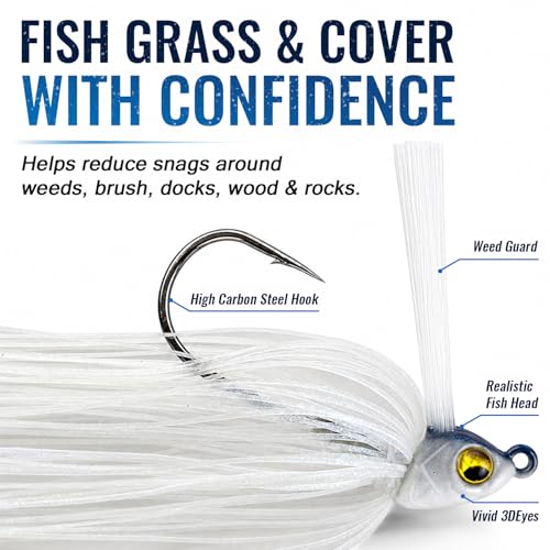 4 Pack Weedless Swim Jigs for Bass Fishing