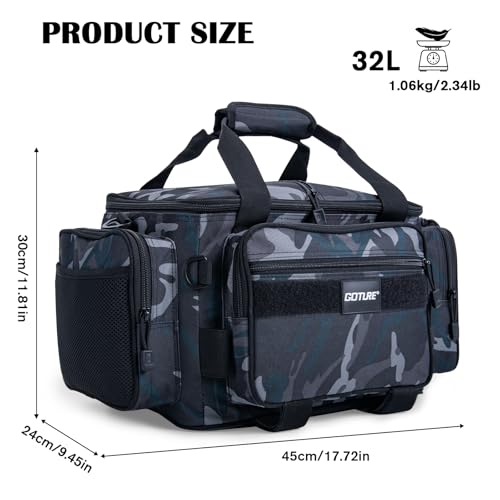 Fishing Tackle Bag (A3:Camo(Without Trays-17.72"x11.81"x9.45") / Medium)