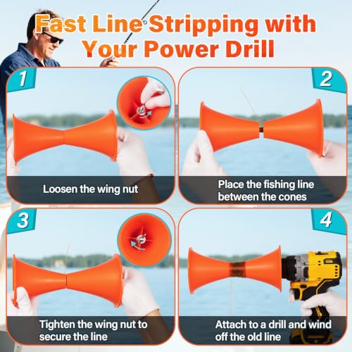 Power Drill Fishing Line Stripper & Spooler Tool