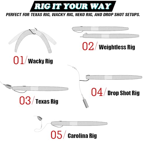 Wacky Worms Soft Plastic for Bass Fishing Lures (5-Bama Bug / 4")