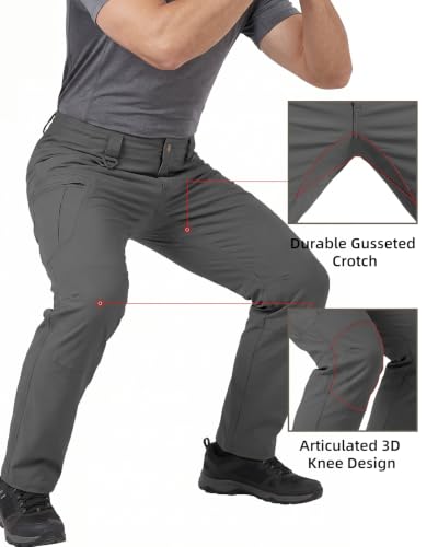 Men's Tactical Pants Ripstop Cargo Hiking Work Pants Dark Grey XL (X-Large / Dark Grey)
