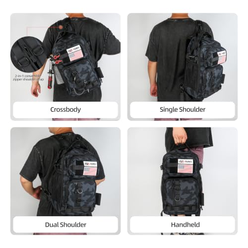 Tactical Fishing Backpack (Black Camo)