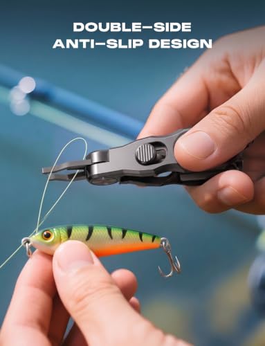 4-in-1 Fishing Line Cutter, Fly Fishing Nippers with Split Ring Opener and Knot Tying Tool Accessories, Stainless Steel Braided Line Scissors Clippers for Mono and Fluoro Lines-Black (Black / 4-in-1)