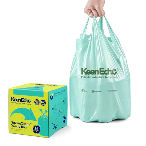 1.2 Gallon 200 Counts Small Green Trash Bags with Handle (Green 1.2 Gal / 1 Dispenser Box(4 Rolls))