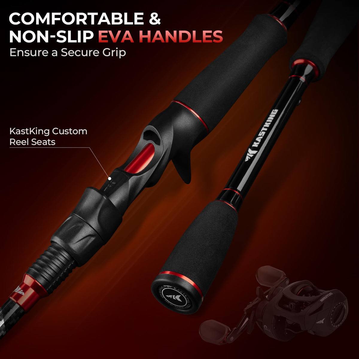 Brutus Twin Tip Baitcaster Combo (Right Handed Reel,6'0" M(2 Pcs + Extra Tip))