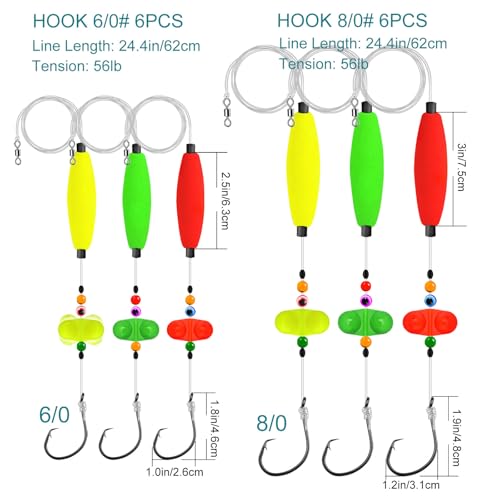 Catfish Rig Catfishing Tackle Floats 6PCS (A-Double Rattle-6/0 HOOK * 6PCS)