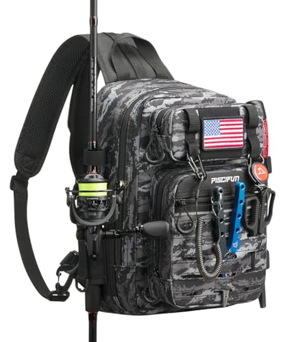 Fishing Backpack Tackle Bag (Double Shoulder - Black Camouflage / Standard)