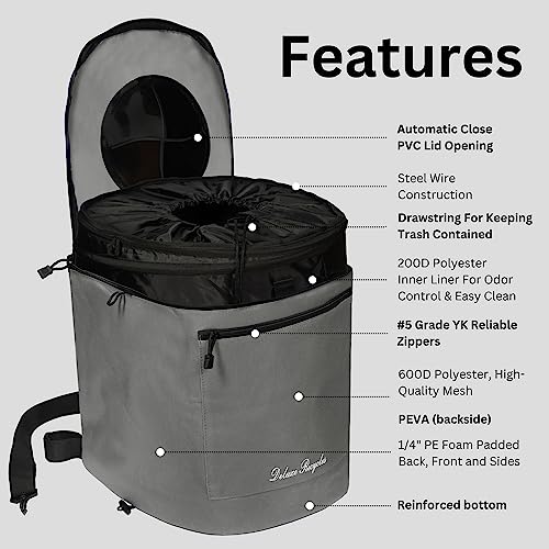 Portable Trash Can for Boating and Camping (Grey)