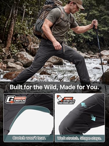 Mens Hiking Convertible Pants Zip Off Cargo Fishing Pants