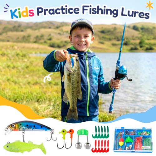 Kids Fishing Pole (Light Blue 3.94ft)