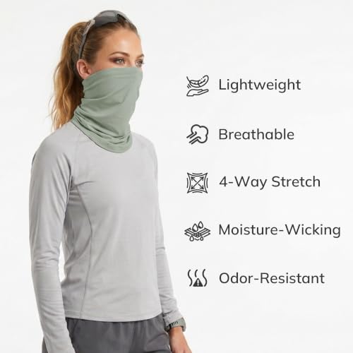 Unisex UPF 50+ Bamboo Viscose Neck Gaiter 2 Pack (Sage/Platinum)