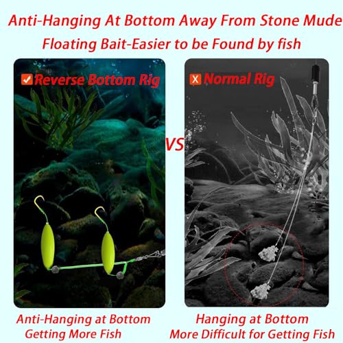 8pcs Reverse Bottom Rigs Using with Pop Up Boilies Bait