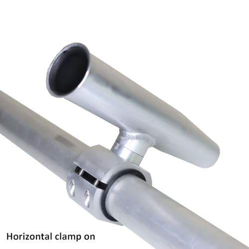 2 PCS T Top Rod Holder Single Aluminum clamp on fit 1.5" (Silver)