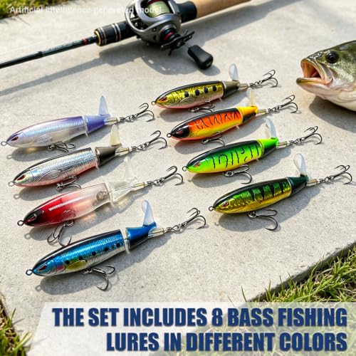 Topwater Fishing Lures with Rotating Tail (8PCs)
