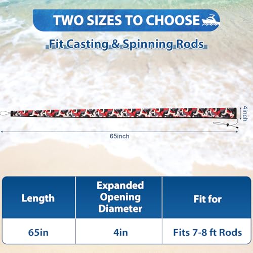 6 Pack Neoprene Fishing Rod Sleeves (65" / Assorted Camo)