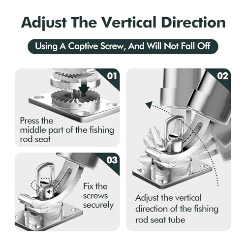 Fishing Rod Holder 2 Pack (90°Tilt & 360°Swivel)