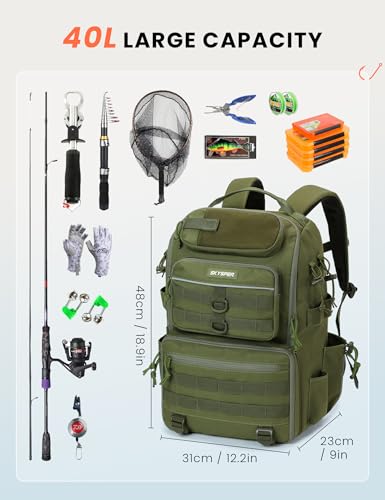 Tackle Backpack Fishing Bags with Rod Holder