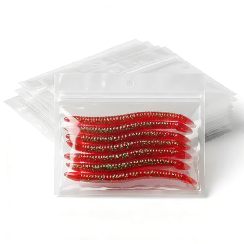 100 Pack Soft Plastic Baits Bags (5.9" x 4.7")