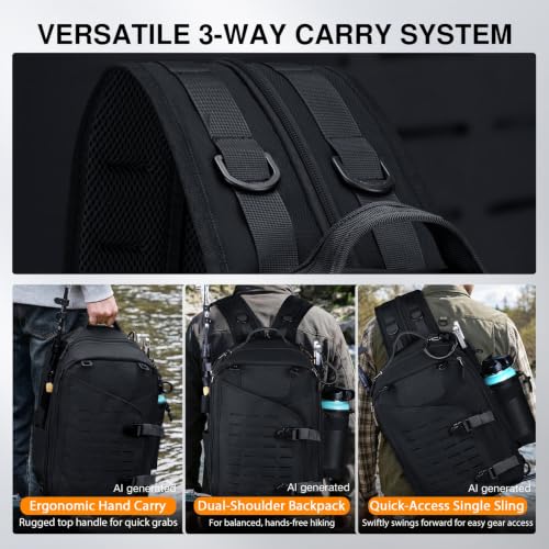 Black Tackle Bag w (Black / 900d Water-resistant Oxford Backpack + (3)3600 Trays)