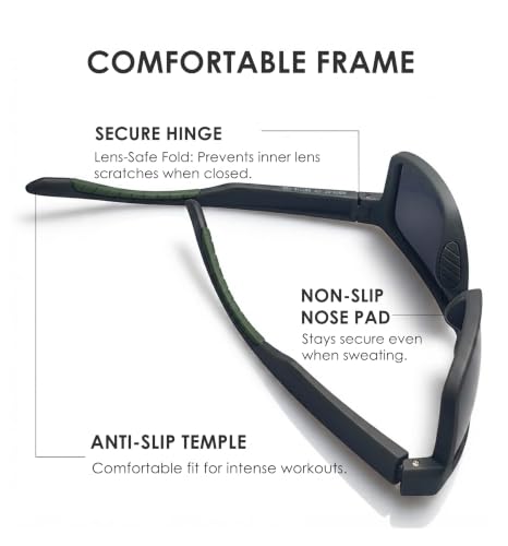Polarized Sunglasses for Men and Women (C04- Frame: Matte Olive-green / Lens: Gray)