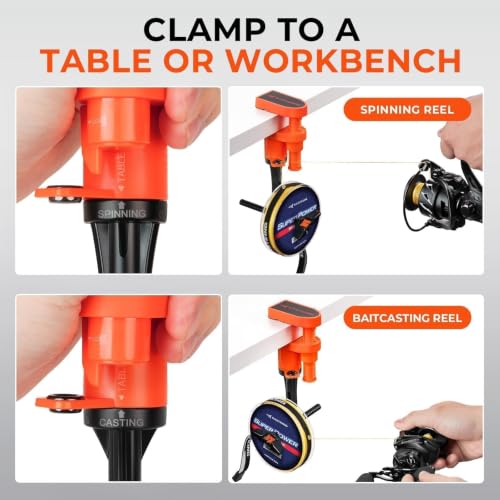 Kalibrate Portable Fishing Line Spooler (H: Line Spooler - Orange (Rod & Table Mode))