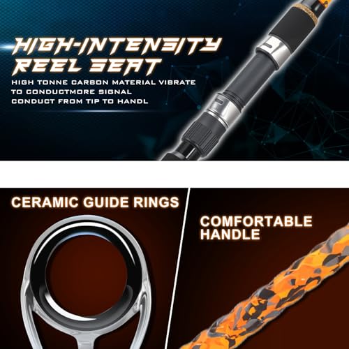 3 Piece Surf Fishing Rod Combo Medium (orange / 11ft-Spinning-3Pc-MH)