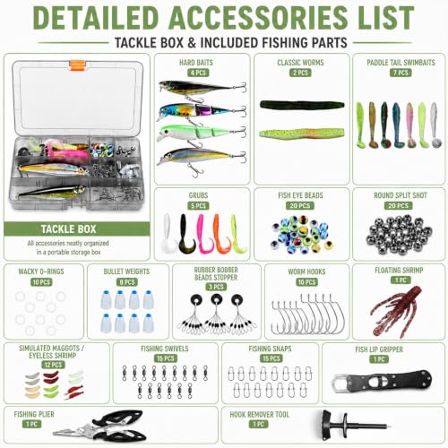 All in One Fishing Chest Pack Tackle Bag with Tackle Box (Green)