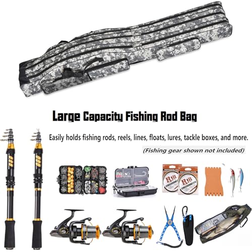 3 Layers Fishing Pole Bag (Gray / 150cm/59in)