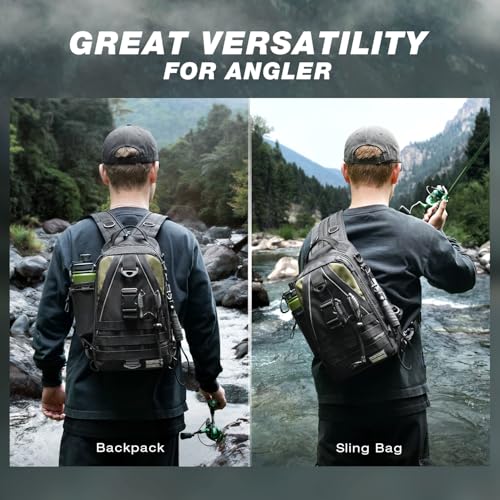 Fishing Backpack with 3600 Tackle Box Fishing Gear Set Tackle Bag (Black Set)