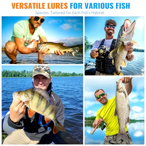 Fishing Lures Tackle Box Gifts for Men (68pcs Fishing Accessories Kit)