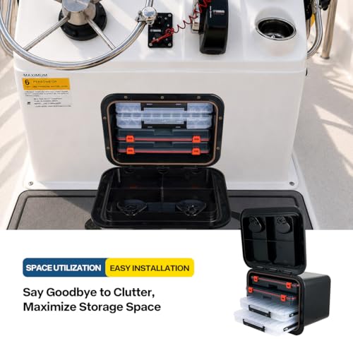 Marine Deck Access Hatch Storage Box 12.4" x 17.3" (black)