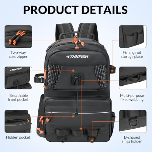 20L Waterproof Fishing Backpack with Tackle Boxes