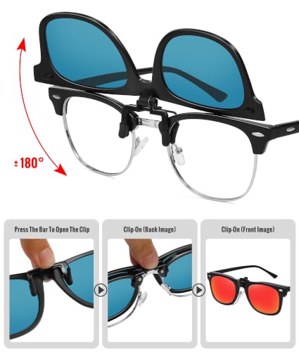 Polarized Clip On Sunglasses for Men Women