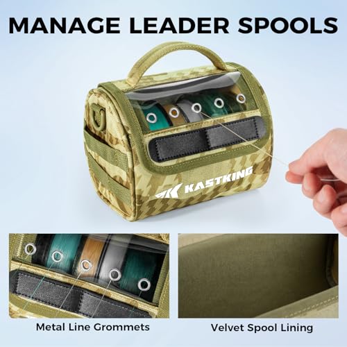 BaitSpace Line Bag Water Resistant Tackle Bag (C: Khaki Camo-Medium)