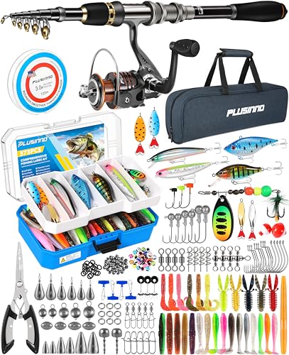 Collapsible Telescopic Fishing Rod Pole and Reel Combo Starter Kit (Full Kit with Fishing Tackle Box / 1.8m 5.91ft)