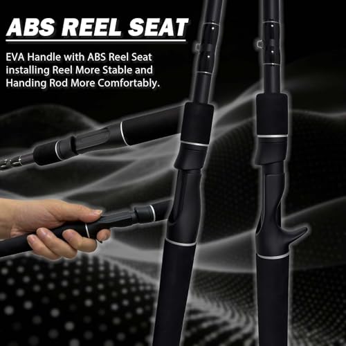 7'0" Black High Carbon Graphite Inshore Fishing Rod (A-JHHSZB-7'0")