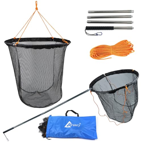 Large Collapsible Bridge Pier Fishing Net Landing Net with Rod