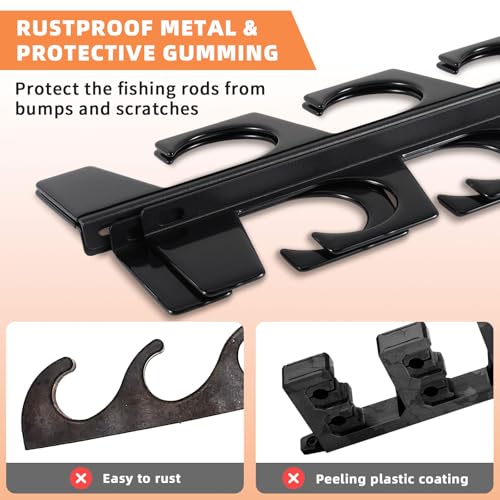 Fishing Rod Pole Holders (for wall-black)