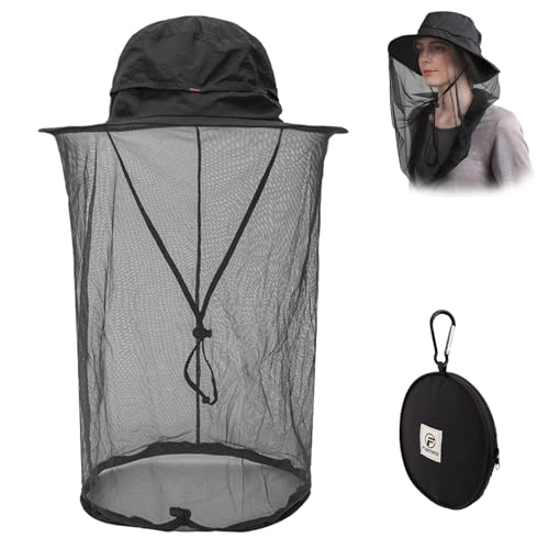 Mosquito Net Hat Safari Hat UPF 50+ Sun Protection Boonie Hats for Men with Neck Flap Fishing Hiking Hat for Men