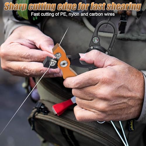 Portable Tungsten Fishing Line Cutter Fly Fishing Nippers with Retractors for Braid