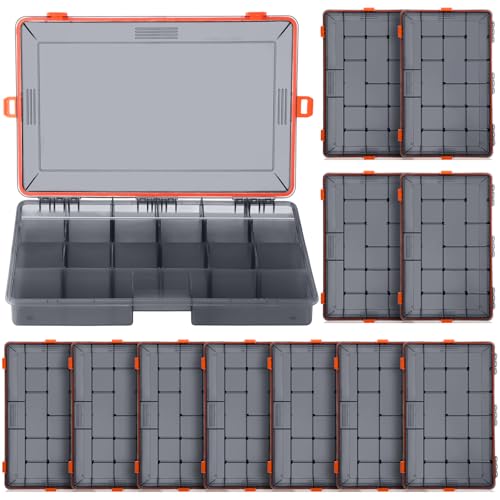 12 Pack Fishing Tackle Box Waterproof 3600 Tackle Tray (Orange / 3600)