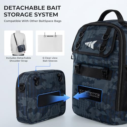 BaitSpace Fishing Sling Bag (Blue Camo / Large)