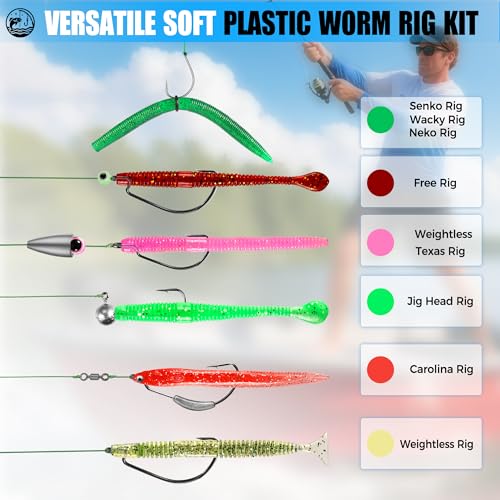 Fishing Lures (220PCS Wacky Worm Fishing Lure Kit)