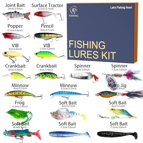 41 Pcs Fishing Lures Kit for Bass Trout & Pike