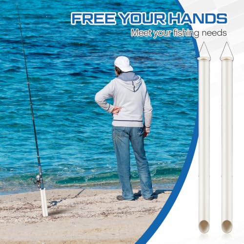 1 Pcs Tubular Sand Spikes for Surf Fishing PVC Surf Shore and Beach Fishing Rod Holder Sand Spike for Beaches (36 Inch)